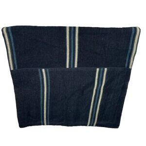 New Ralph Lauren Mathers Throw Pillow Navy 22x22 Cover Only Stipe Cotton Square
